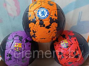 Мяч футбольный 3-х слойный OFFICIAL для футбола, размер 5, Барселона Реал Челси Манчестер Юнайтед, фото 2