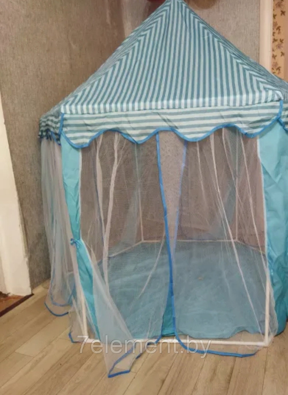 Детская игровая палатка-домик "Шатер" на природу на дачу, голубой 140х140х135 см - фото 2 - id-p218601958
