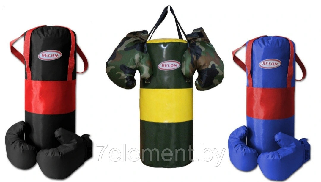 Груша боксерская детская с перчатками с 3 до 6 лет, подвесная груша для бокса, боксерский детский набор - фото 1 - id-p218602002
