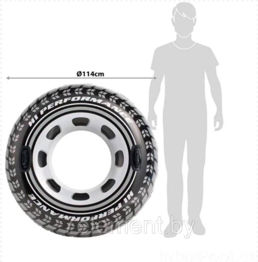 Круг надувной с ручками Intex Шина 114 см 56268, плавательный для купания плавания детей - фото 2 - id-p218602907