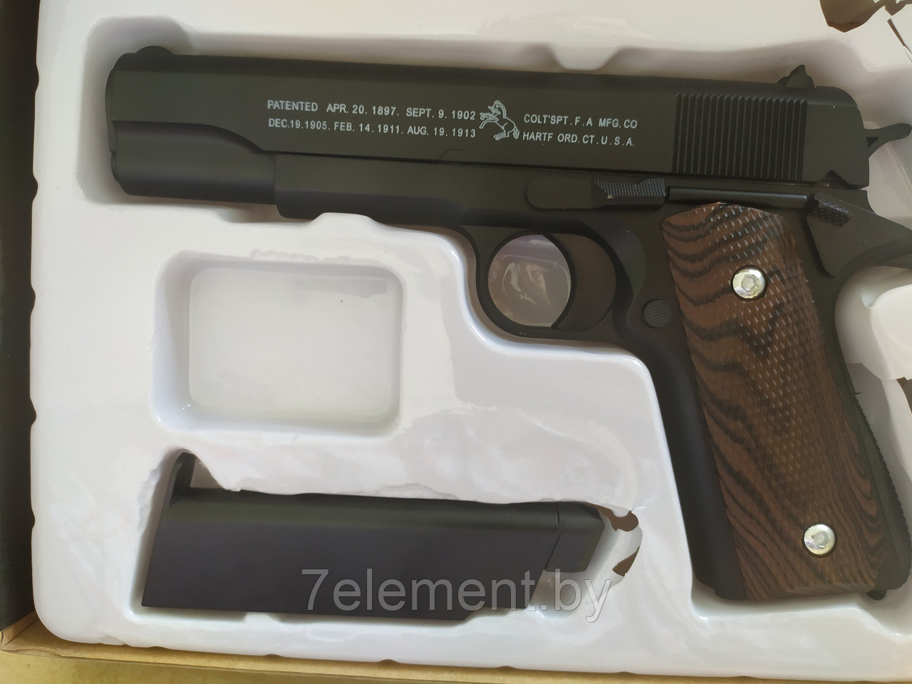 Детский игрушечный пневматический пистолет 1911A из металла, детская игрушечная пневматика воздушка - фото 1 - id-p218602038