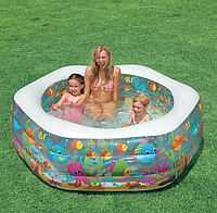 Детский надувной бассейн Ocean круглый,интекс intex 56493NP плавательный для купания плавания детей от 6 лет