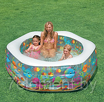 Детский надувной бассейн Ocean круглый,интекс intex 56493NP плавательный для купания плавания детей от 6 лет