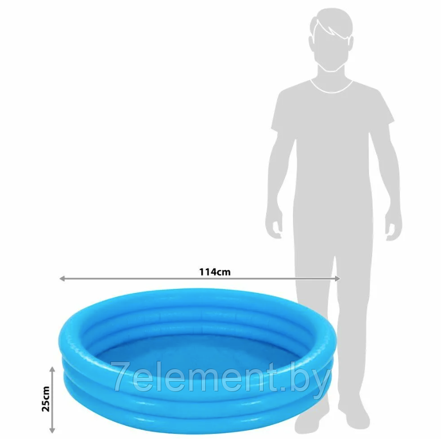Детский надувной бассейн Голубой кристалл круглый,интекс intex 59416NP плавательный для купания плавания детей - фото 2 - id-p218602993