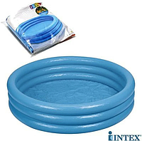 Детский надувной бассейн Голубой кристалл круглый,интекс intex 59416NP плавательный для купания плавания детей