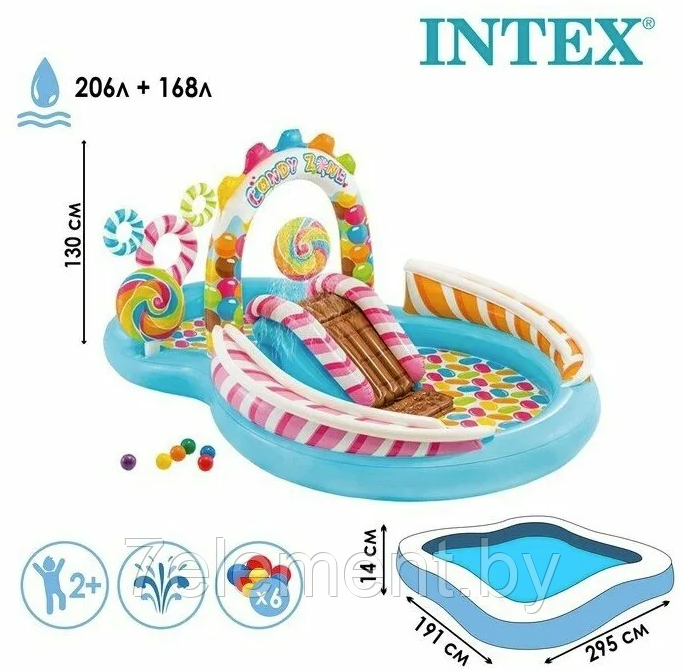 Детский надувной водный игровой центр INTEX,интекс 57149NP плавательный для игры купания детей малышей - фото 1 - id-p218603007