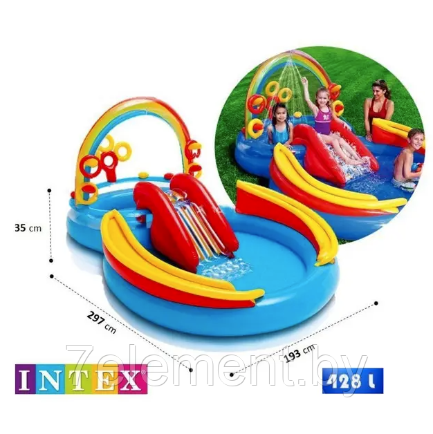 Детский надувной водный игровой центр Радуга INTEX,интекс 57453NP плавательный для игры купания детей малышей - фото 3 - id-p218603010