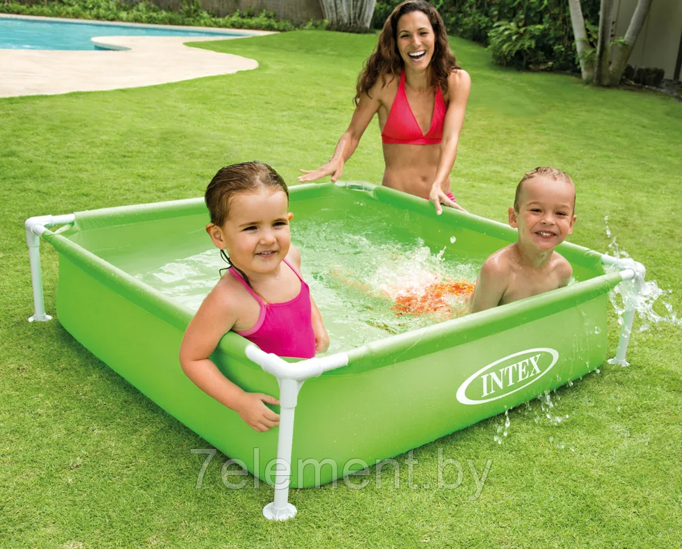 Детский каркасный бассейн Mini Frame квадратный,интекс intex 57173NP плавательный для купания плавания детей - фото 3 - id-p218603013