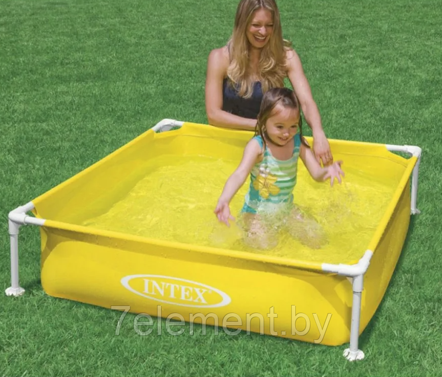 Детский каркасный бассейн Mini Frame квадратный,интекс intex 57173NP плавательный для купания плавания детей - фото 4 - id-p218603013