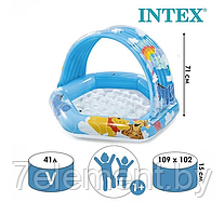 Детский надувной бассейн круглый, интекс intex 58415NP плавательный для купания плавания детей малышей