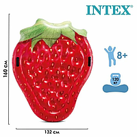 Надувной плотик с ручками Клубника для детей взрослых 58781EU INTEX плавательный Интекс для купания плавания