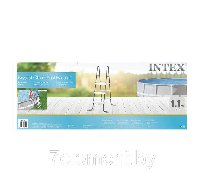 Лестница для каркасных и надувных бассейнов Intex Интекс 28065 высотой до 107 см - фото 4 - id-p218603075