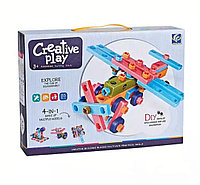 Детский конструктор-мозаика, болтовая мозаика с шуруповертом 4 в 1, детская развивающая игрушка