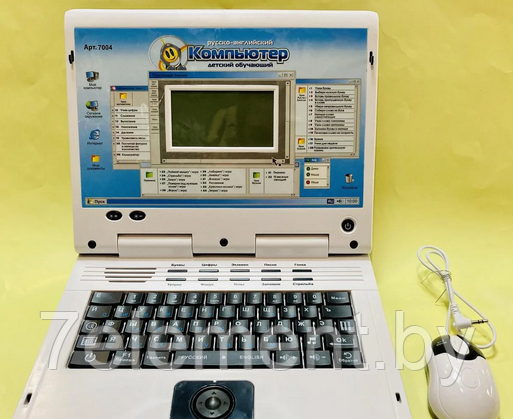 Детский компьютер ноутбук с мышкой обучающий 7004 Play Smart( Joy Toy ).2 языка, детская интерактивная игрушка - фото 1 - id-p218602189