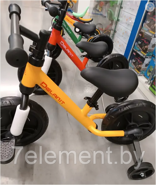 Детский велосипед беговел 2в1 съёмные педали и колёса, велобег ДеланитTF-01, трехколесный для детей - фото 4 - id-p218603095