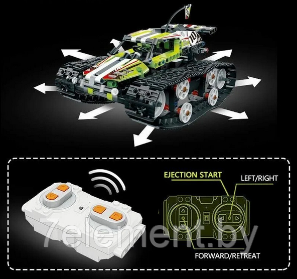 Детский конструктор "Вездеход на радиоуправлении", на пульте управления, аналог Lego лего Technik техник 42065 - фото 5 - id-p218602230