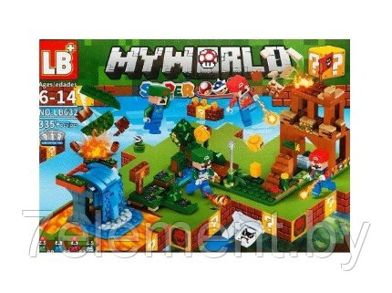 Детский конструктор Minecraft Майнкрафт Супер Марио LB632 серия my world блочный аналог лего lego - фото 3 - id-p218602250