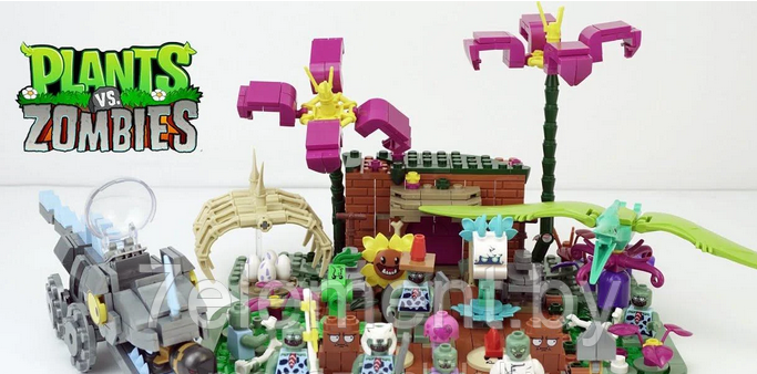 Детский конструктор Зомби против растений Битва на болоте JX90141, 925 дет., аналог Лего lego - фото 3 - id-p218602281
