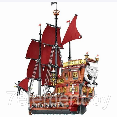 Детский конструктор Пираты Карибского моря 3066 деталей, корабль Месть Королевы Анны, аналог лего lego - фото 1 - id-p218602294