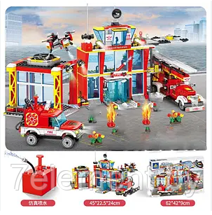 Детский конструктор Пожарная охрана станция 80532, серия сити cities пожарные аналог лего lego - фото 3 - id-p218602295