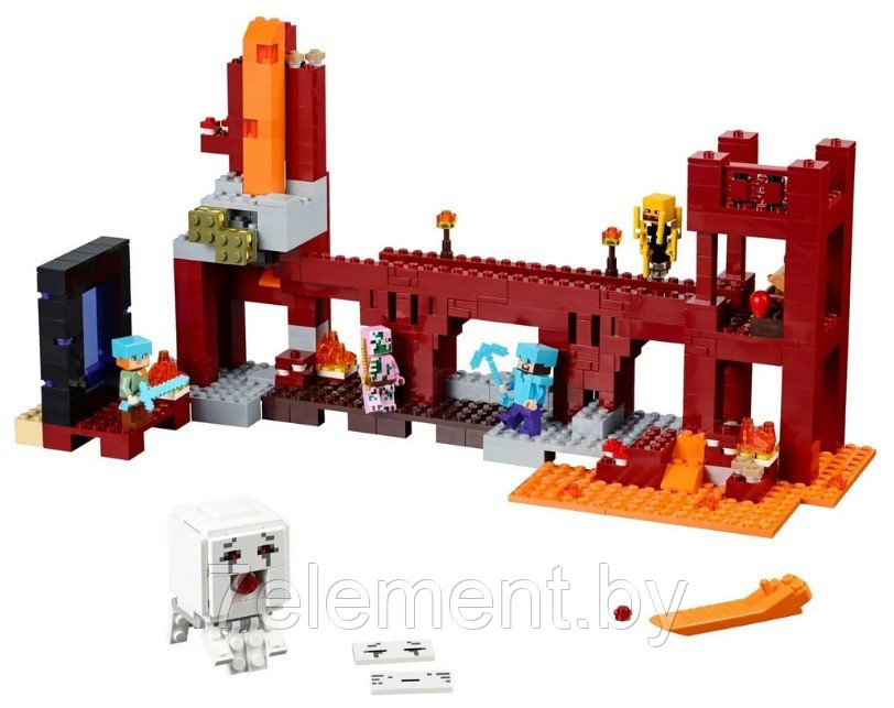 Детский конструктор Minecraft Майнкрафт Подземная крепость домик 10393 серия my world блочный аналог лего lego - фото 3 - id-p218602303