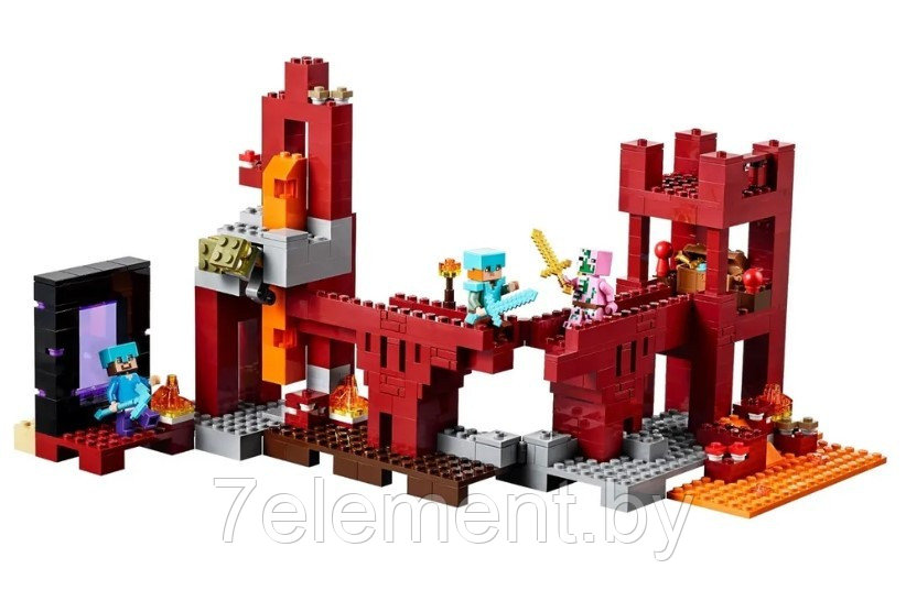 Детский конструктор Minecraft Майнкрафт Подземная крепость домик 10393 серия my world блочный аналог лего lego - фото 4 - id-p218602303