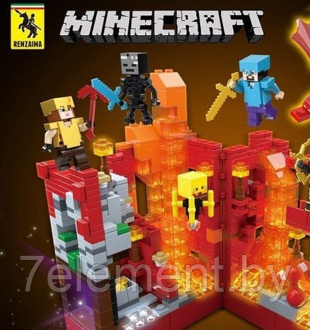Детский конструктор светящийся Minecraft Майнкрафт Подземная крепость 680 серия my world аналог лего lego, фото 2