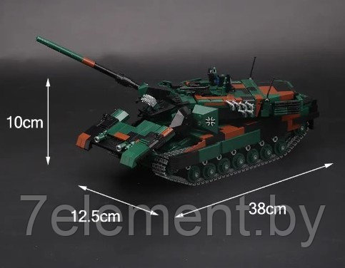 Детский конструктор Военный танк Леопард Leopard, военная техника серия аналог лего lego Тяжелый танк - фото 2 - id-p218602322