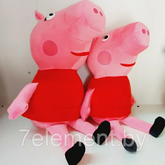 Детская мягкая игрушка Пеппа и Джордж 40 см, герои мультсериала Свинка Пеппа, мягкие плюшевые фигурки игрушки - фото 2 - id-p218603206