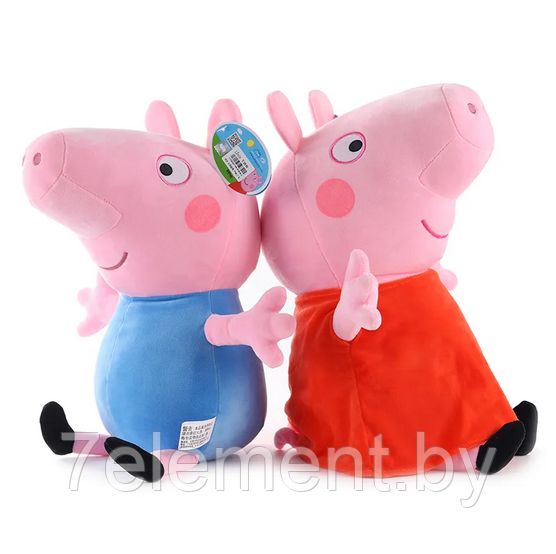 Детская мягкая игрушка Пеппа и Джордж 40 см, герои мультсериала Свинка Пеппа, мягкие плюшевые фигурки игрушки - фото 3 - id-p218603206