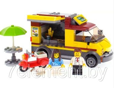Детский конструктор Фургон пиццерия 10648 Urban машинка городская серия сити город cities аналог лего lego - фото 2 - id-p218602335