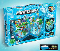 Детский конструктор светящийся Minecraft Ледяная крепость Майнкрафт 696 серия my world аналог лего lego