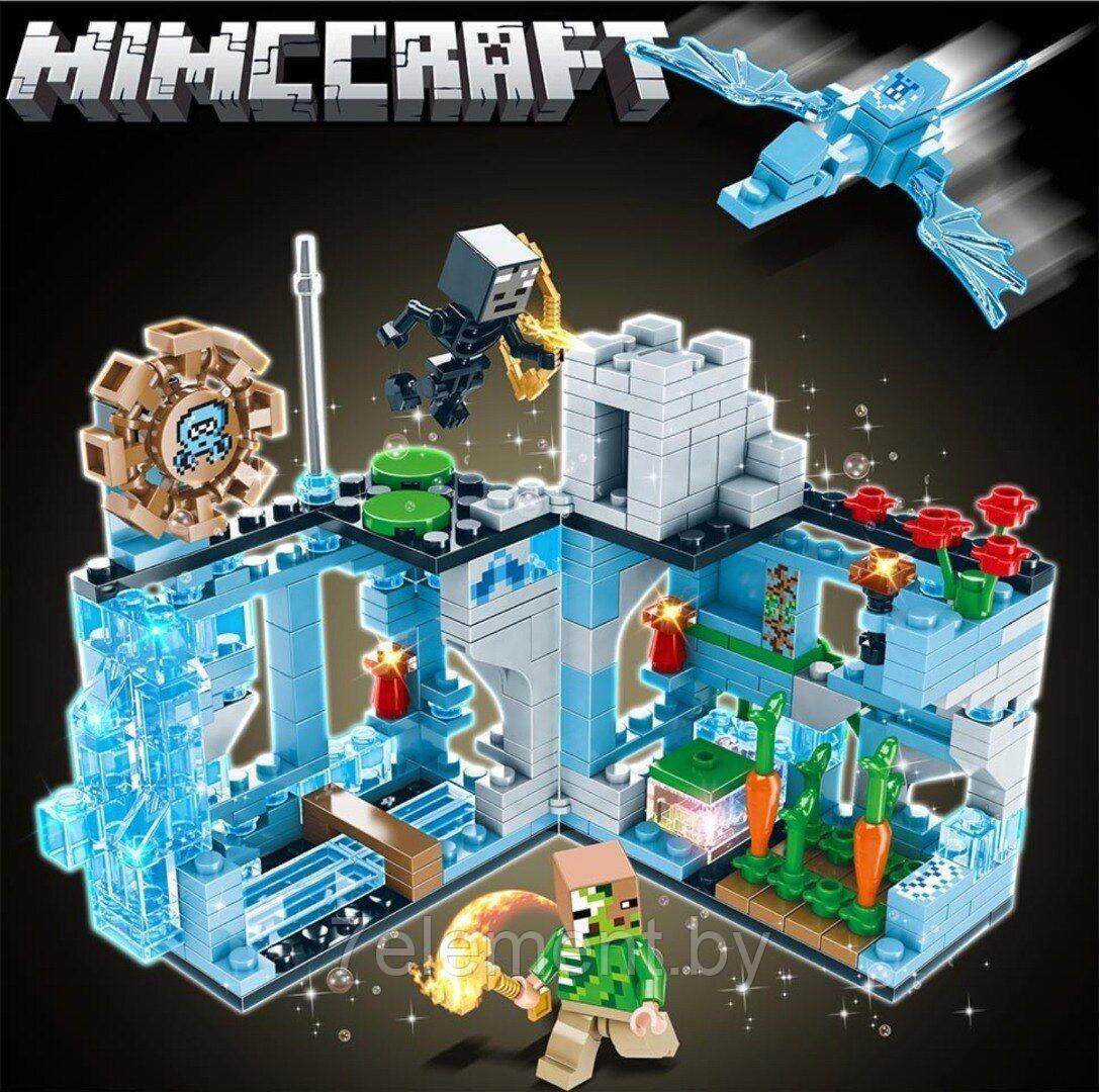 Детский конструктор светящийся Minecraft Битва с драконом Майнкрафт 636 серия my world аналог лего lego - фото 2 - id-p218602343