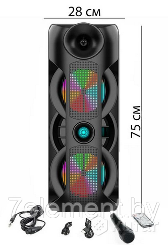 Портативная колонка BT Speaker ZQS 8202A Мощная беспроводная акустическая система. Микрофон, пульт, подсветка - фото 4 - id-p218603243