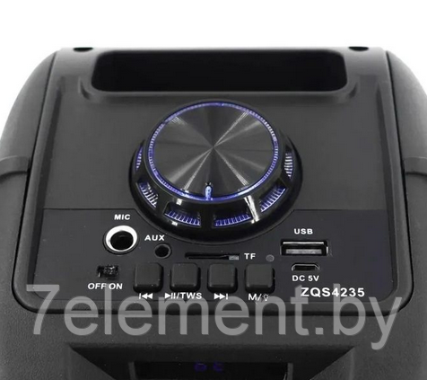 Портативная колонка BT SPEAKER ZQS-4235. Мощная беспроводная акустическая система. Микрофон, пульт, подсветка - фото 7 - id-p218603245