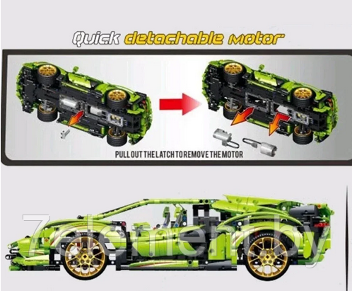 Детский конструктор Гоночный автомобиль Lamborghini на пульте управления, аналог Lego лего Technik техник - фото 3 - id-p218602355