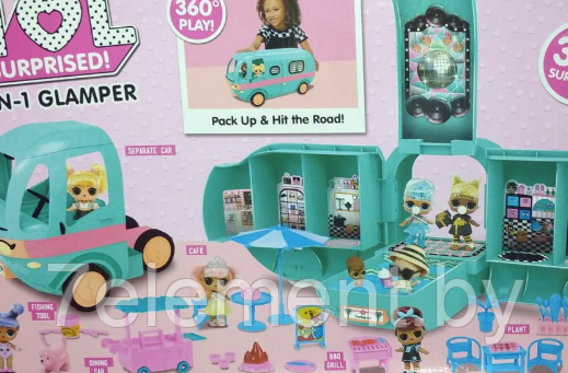 Детский игрушечный Автобус ЛОЛ Глемпер LOL glamper, игровой кукольный автобус для девочек c 35+ сюрпризами - фото 3 - id-p218603257