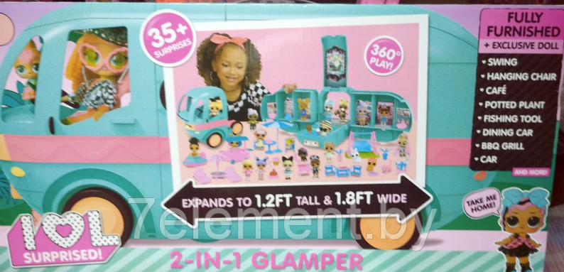 Детский игрушечный Автобус ЛОЛ Глемпер LOL glamper, игровой кукольный автобус для девочек c 35+ сюрпризами - фото 4 - id-p218603257