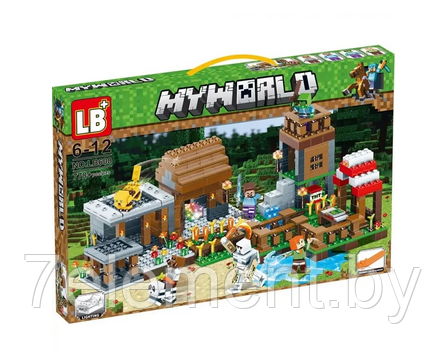 Детский конструктор Minecraft Деревня в лесу Майнкрафт, LB600 my world аналог лего lego. Игры для детей - фото 1 - id-p218603261