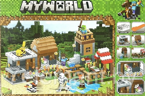 Детский конструктор Minecraft Деревня в лесу Майнкрафт, LB600 my world аналог лего lego. Игры для детей - фото 6 - id-p218603261