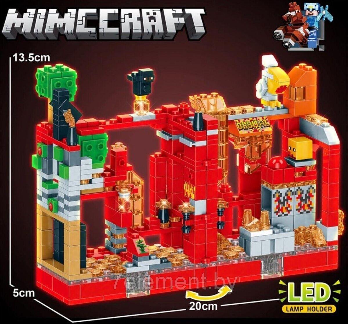 Детский конструктор светящийся Minecraft Сражение за крепость Майнкрафт LB616 серия my world аналог лего lego - фото 2 - id-p218602359