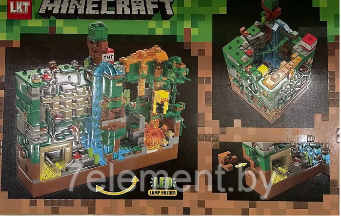 Детский конструктор Minecraft Шахта крепость Майнкрафт серия my world блочный аналог лего lego - фото 3 - id-p218602369
