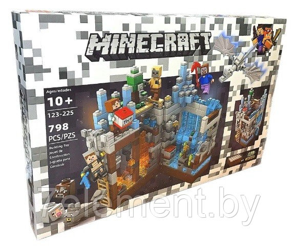 Детский конструктор Minecraft Шахта крепость Майнкрафт 123-225 серия my world блочный аналог лего lego - фото 1 - id-p218602370