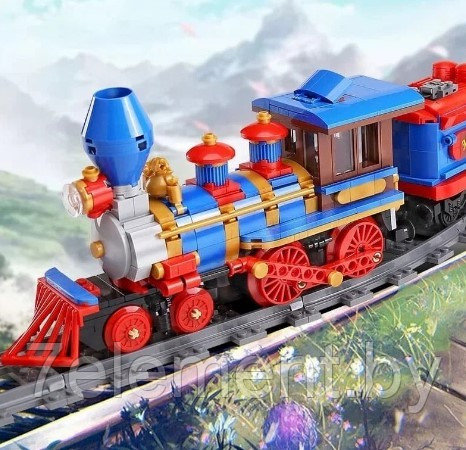 Детский конструктор паровоз мечты 12004 на радиоуправлении с пультом, поезд аналог лего lego железная дорога - фото 2 - id-p218602396