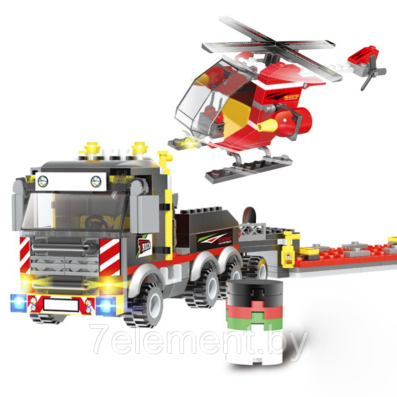 Детский конструктор Сити City police A346 Перевозчик вертолета серия сити полицейская служба аналог лего lego - фото 2 - id-p218603287