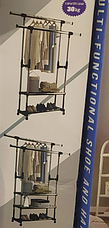 Стойка для одежды вешалка (полка стеллаж для обуви, тумбы и шкафы) трёхуровневая напольная вешалка для вещей, фото 3