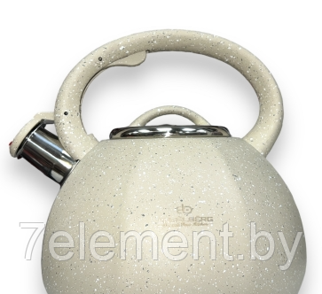 Чайник универсальный из нержавеющей стали SA-313 3 литра, чайник металлический со свистком белый - фото 3 - id-p218603343