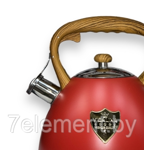 Чайник универсальный из нержавеющей стали SA-306 3 литра, чайник металлический со свистком красный - фото 2 - id-p218603346