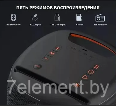 Портативная колонка Hopestar party 100, беспроводная акустическая bluetooth система, беспроводной микрофон - фото 5 - id-p218603385