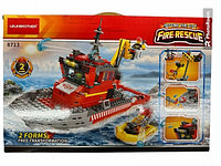 Детский конструктор Пожарный корабль, участок охрана станция 8713 серия сити cities пожарные аналог лего lego